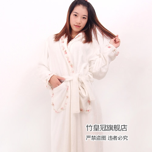 Autumn and winter quality bamboo fibre women's robe bathrobes women's sleepwear