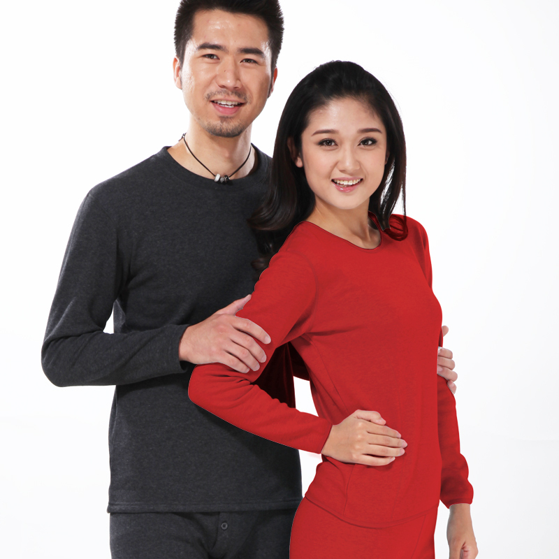 Autumn and winter red bean at home classic wool lovers design thermal underwear set