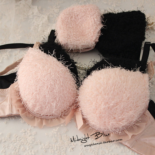 Autumn and winter shaggier push up bra set thickening adjustable underwear