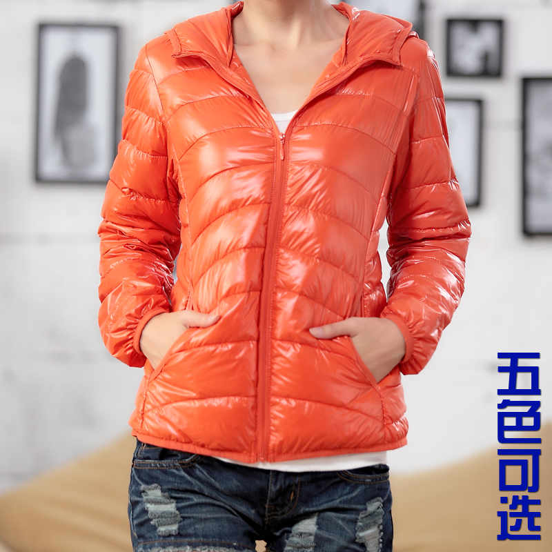 Autumn and winter slim thin female short design compression down coat women thin outerwear