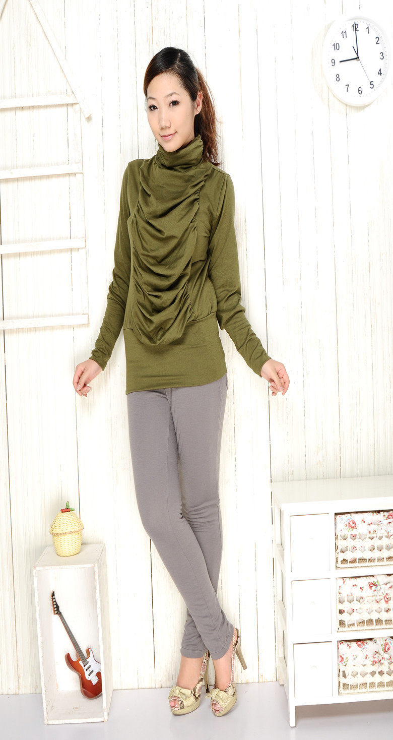 Autumn and winter stand collar solid color beam turtleneck long-sleeve basic shirt women's top t-shirt free shipping