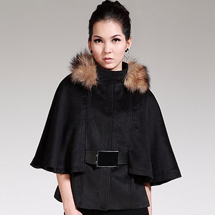 Autumn and winter t fashion plus size raccoon fur woolen outerwear Free shipping