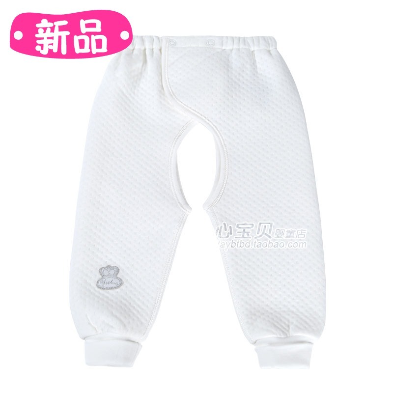 Autumn and winter thermal baby underwear ny555-315-1 thermal thickening cotton-padded open-crotch trousers