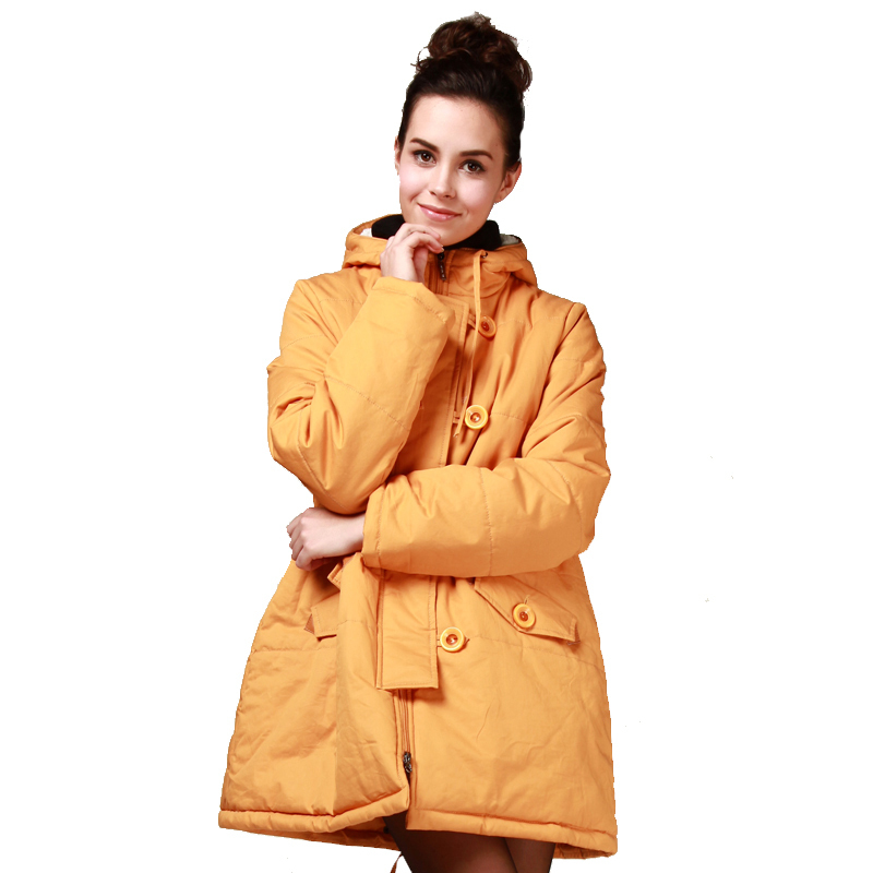 Autumn and winter thermal maternity clothing maternity long design cotton-padded jacket outerwear top maternity wadded jacket