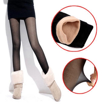 Autumn and winter thermal plus velvet thickening double layer pants meat stockings legging trousers female plus size