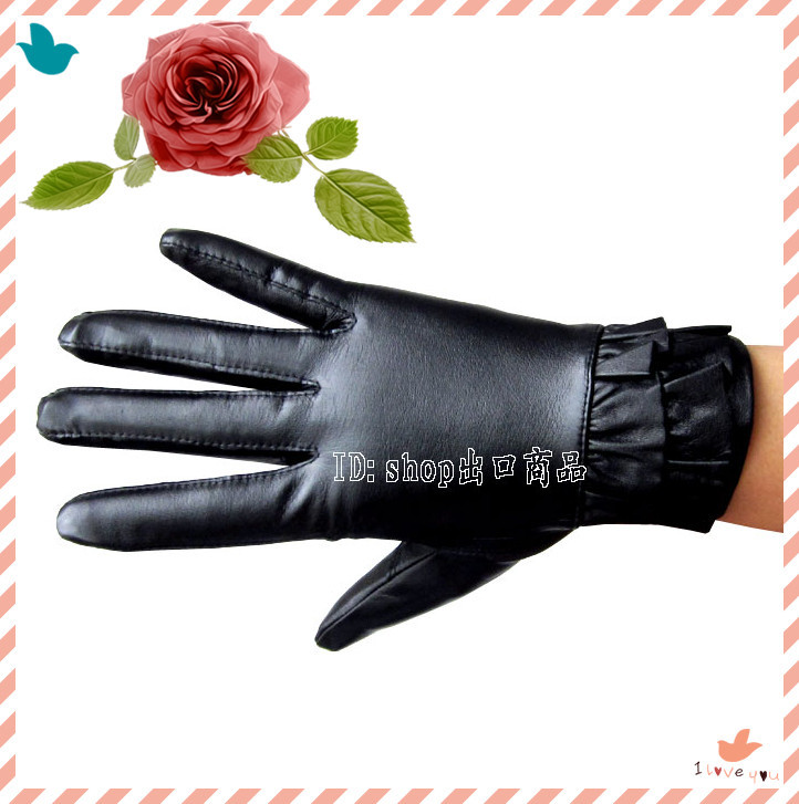 Autumn and winter thermal women's suede genuine leather gloves soft fashion