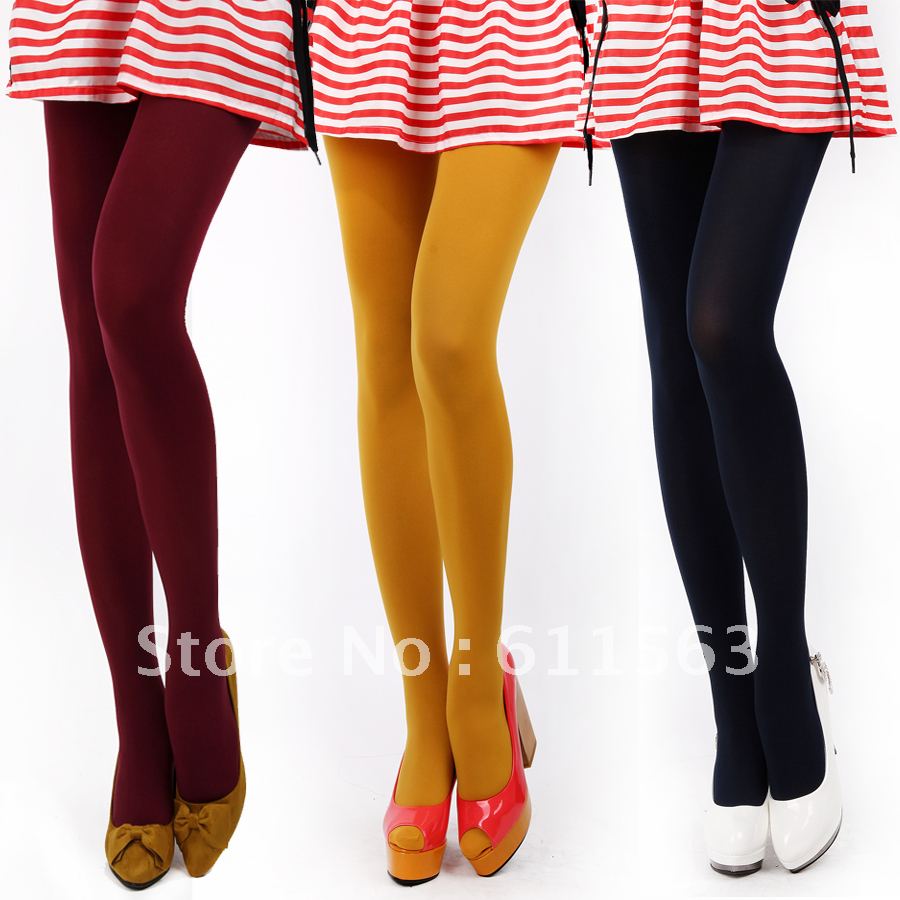 Autumn and winter thick candy color stockings velvet pantyhose female socks meat