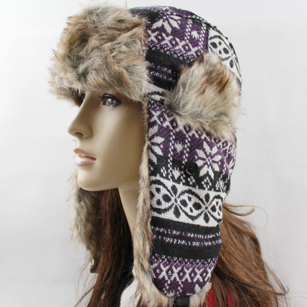 Autumn and winter thick wool lei feng cap women's fashion snow cap b11140