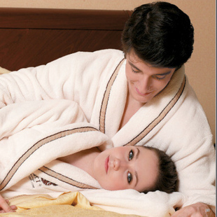 Autumn and winter thickening coral fleece sleepwear male lovers robe bathrobes lounge