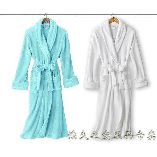 Autumn and winter thickening coral fleece sleepwear robe lounge lovers bathrobe