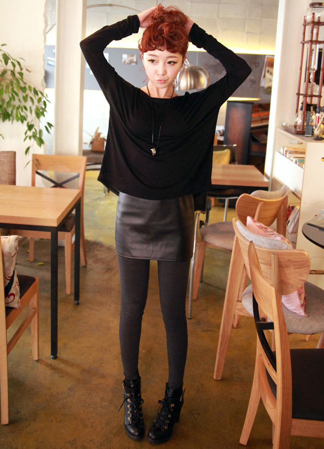 Autumn and winter thickening leather skirt leather skirt culottes leather culottes short skirt slim