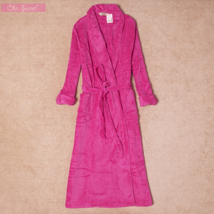 Autumn and winter ultra long coral fleece sleepwear robe bathrobes lengthen plus size