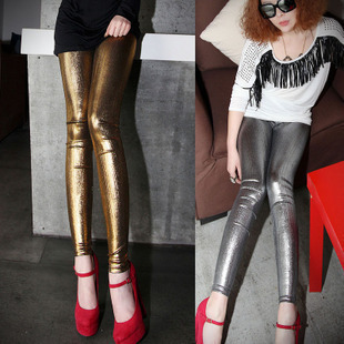 Autumn and winter within the brushed patent leather dull elastic thermal thickening ankle length trousers legging faux leather