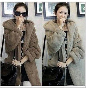 Autumn and winter women medium-long cloak hooded berber fleece velvet thickening wadded jacket cotton-padded jacket outerwear