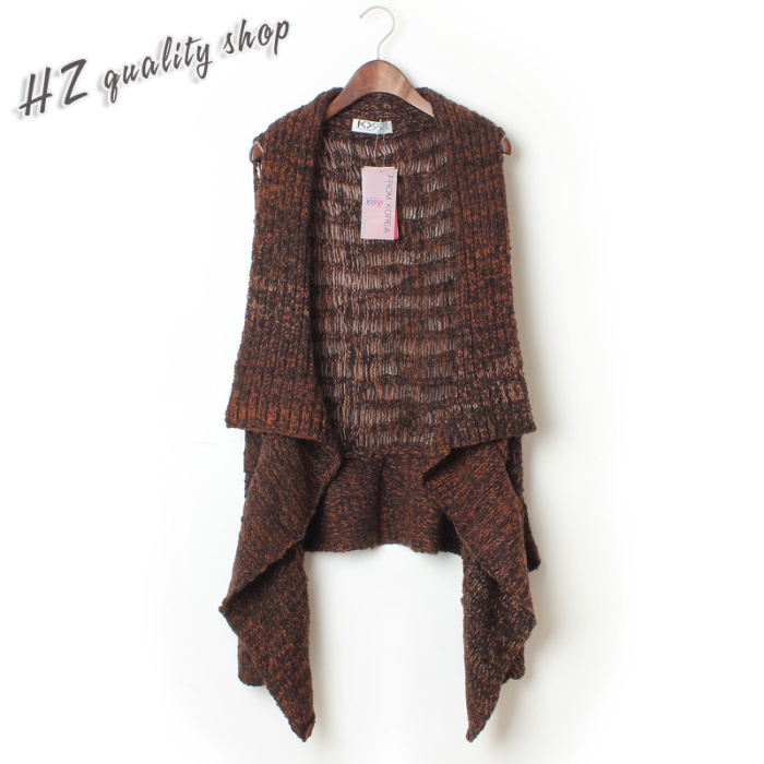 Autumn and winter women new arrival long design loose sleeveless sheep fur shawl cloak sweater cardigan outerwear
