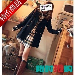 Autumn and winter women new arrival plus size double breasted student clothing medium-long trench woolen outerwear overcoat