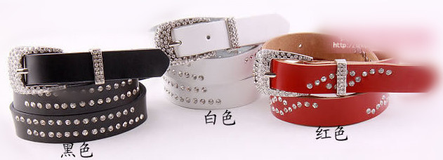 Autumn And Winter Women's Belt Leather Diamond Fashion Decoration(3 pcs a dozen)