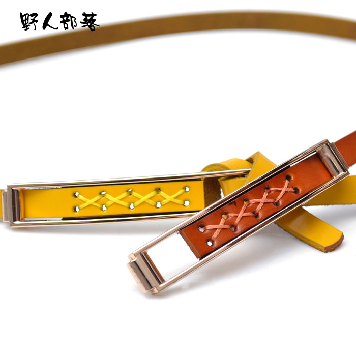 Autumn and winter women's fine cowhide genuine leather fashion all-match casual decoration tieclasps belt 6036