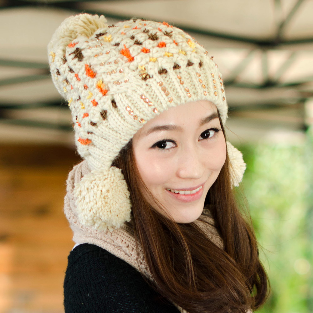 Autumn and winter women's hat hair ball all-match pocket thermal knitted hat knitted hat ear