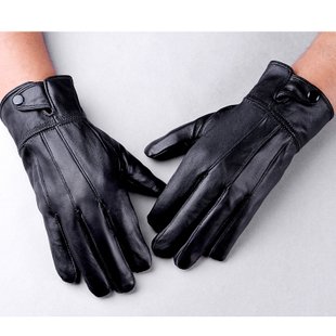 Autumn and winter women's leather gloves winter fox fur ball sheepskin lovers thermal genuine leather gloves