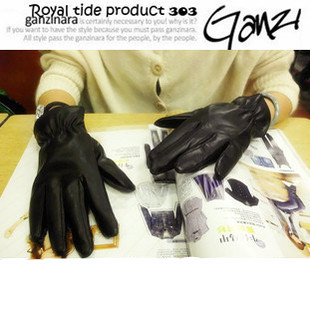 Autumn and winter women's PU gloves winter fashion gloves lovers thermal leather gloves