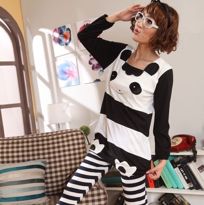Autumn and winter women's pure cotton cartoon animal long-sleeve lounge sleep set