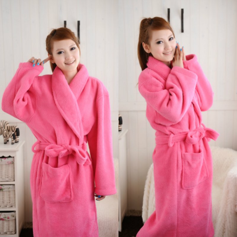 Autumn and winter women's super soft thickening plus size coral fleece robe bathrobes bathrobe lounge sleepwear buddhistan red