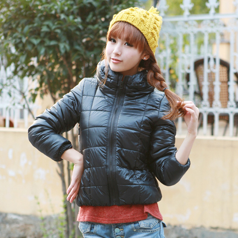 Autumn and winter women small wadded jacket cotton-padded jacket female short design patent leather wadded jacket outerwear