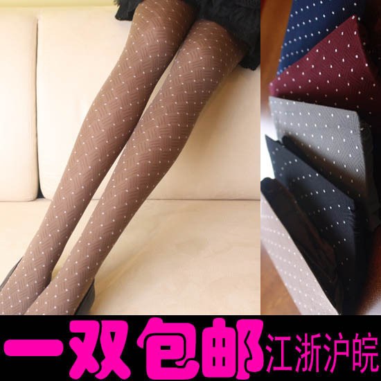 Autumn and winter Women stockings round dot secret pocket velvet pantyhose legging