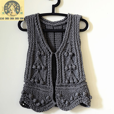 Autumn and winter women thick yarn knitting vintage casual small vest sweater short coat
