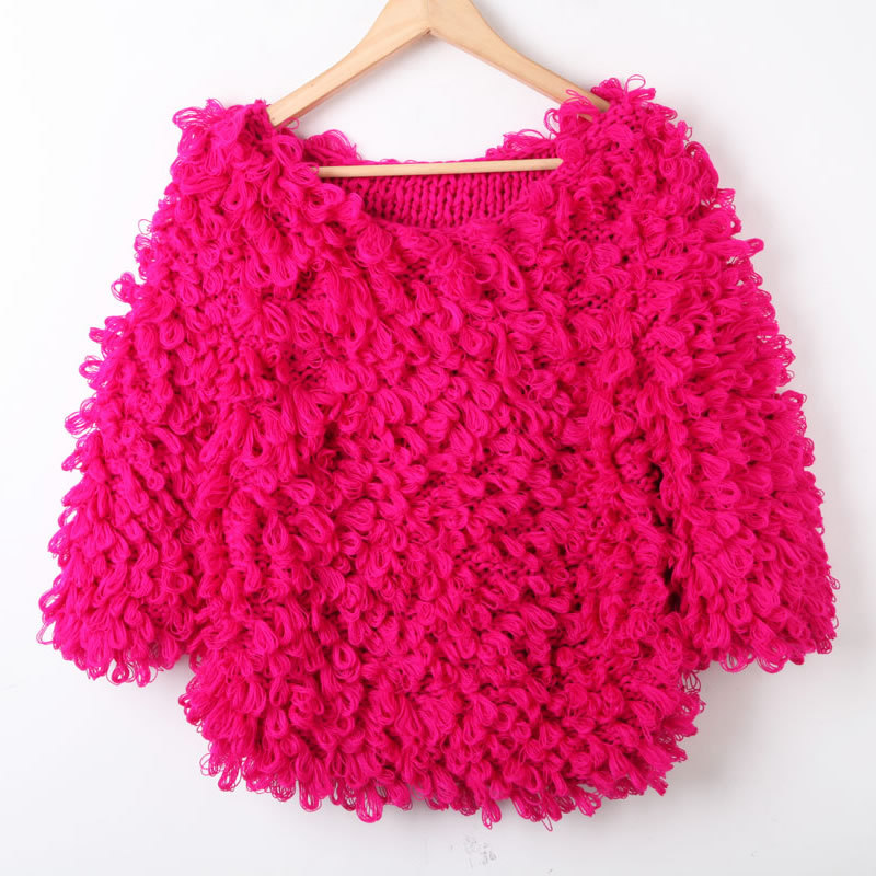 Autumn and winter women yarn circle sweater outerwear artificial berber fleece pullover sweater