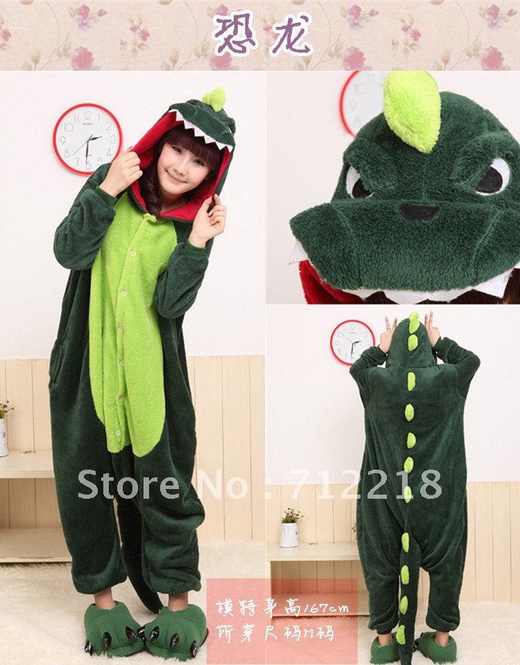 Autumn and winter womens long-sleeve animal coral fleece pajamas one piece sleepwear female male lovers lounge stitch