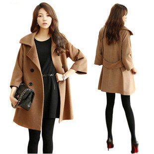 Autumn and winter wool coat plus size trench wool coat woolen outerwear winter woolen outerwear double breasted