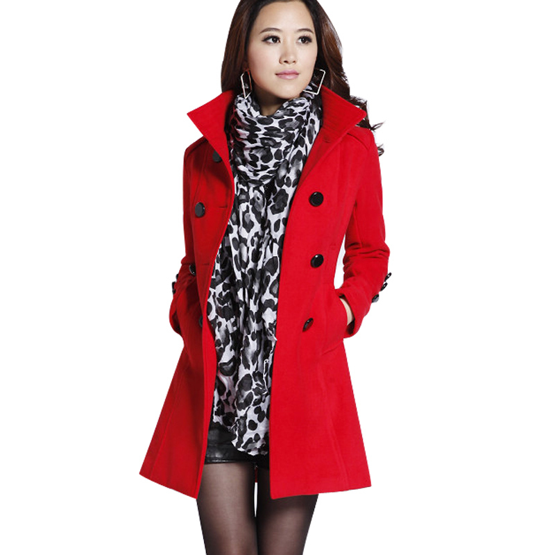 Autumn and winter wool coat plus size trench wool coat woolen outerwear winter woolen outerwear double breasted clothes women