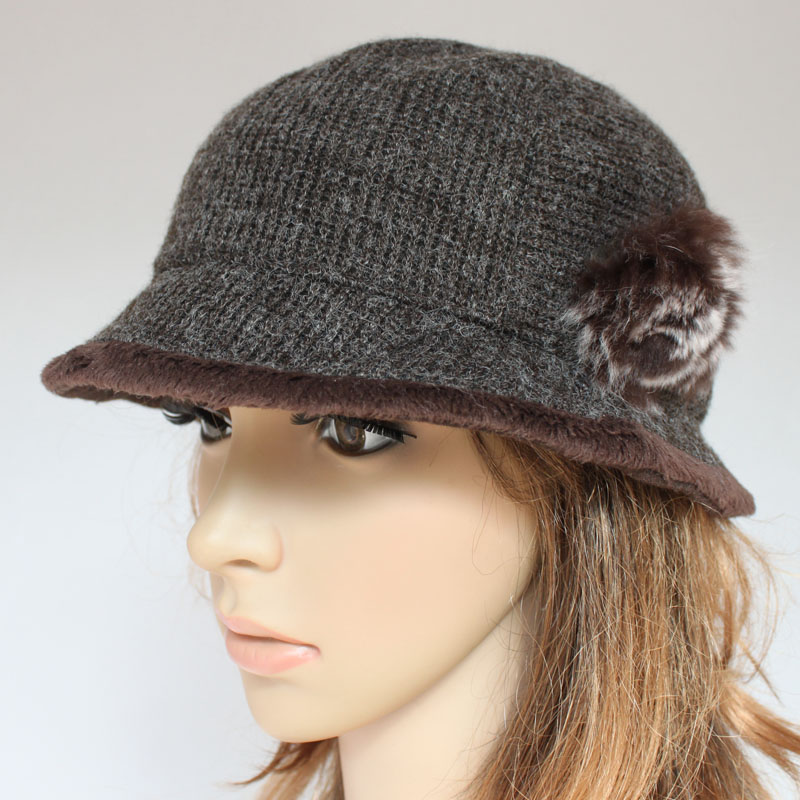 Autumn and winter wool fedoras small face-lift hat flower small hat 56cm perimeter