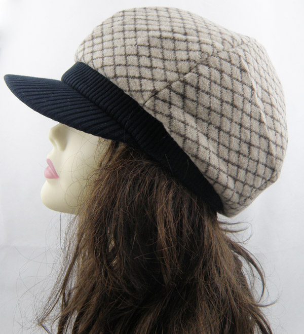 Autumn and winter wool women's octagonal cap fashion and elegant