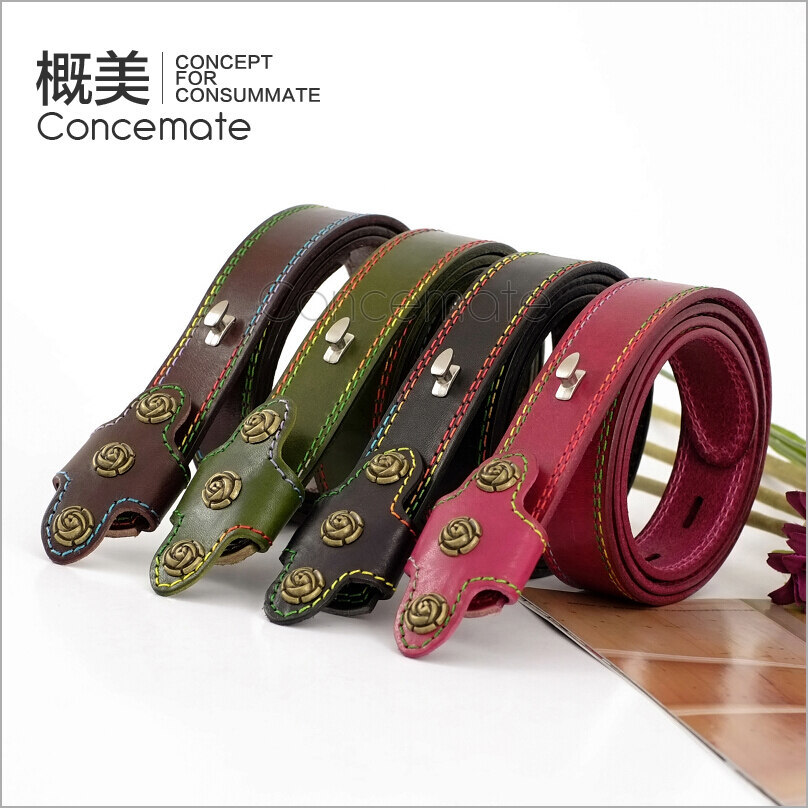 Autumn anti-allergic first layer of cowhide hairline decoration women's belt genuine leather strap belt