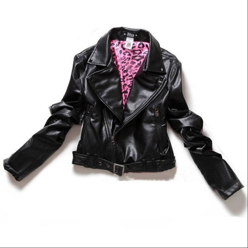 Autumn avril 2012 fashion punk rivet slim motorcycle jacket leather clothing female