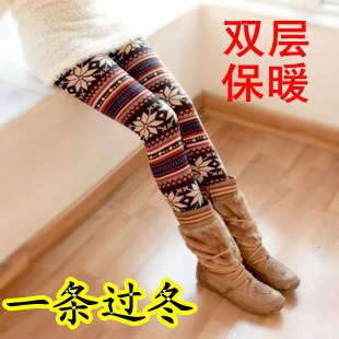 Autumn cashmere mixed with imitation snow color Kara velvet thickening snow Leggings warm pants