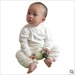 Autumn double fabric bamboo fibre baby underwear lounge sleepwear twinset