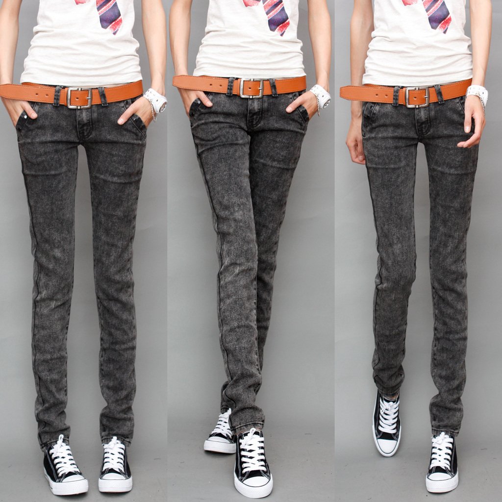 Autumn elastic plus size black pants pencil pants elastic jeans female