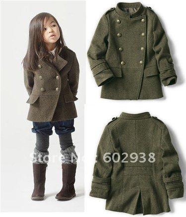 Autumn Fashion Attire Girls double-breasted Trench coats Kids/Children Coat Outerwear Girls Garments