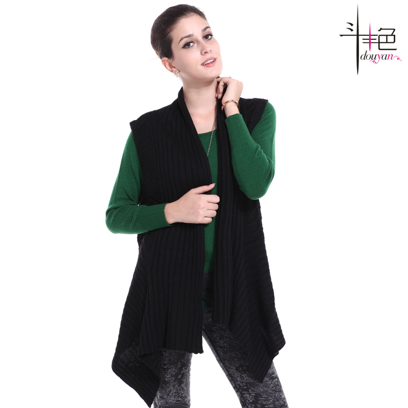 Autumn fashion long vest cardigan solid color sweater cape sweater