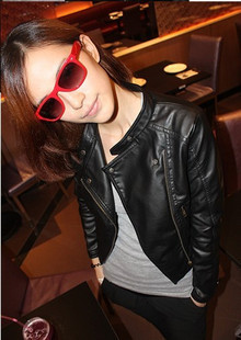 Autumn fashion motorcycle leather clothing female short design PU clothing jacket outerwear 2012