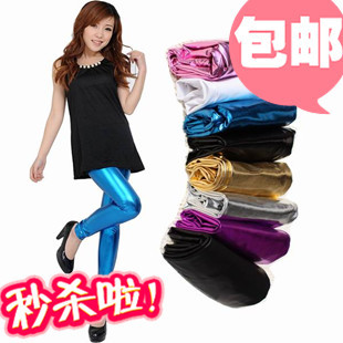 Autumn fashion normic plus size boot cut jeans matt faux leather legging tight pants safety pants female