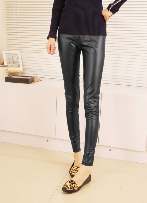 Autumn female legging 2013 high quality faux leather slim legging ankle length trousers