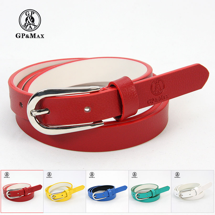 Autumn gpmax women's fashion genuine leather strap chromophous cowhide thin belt