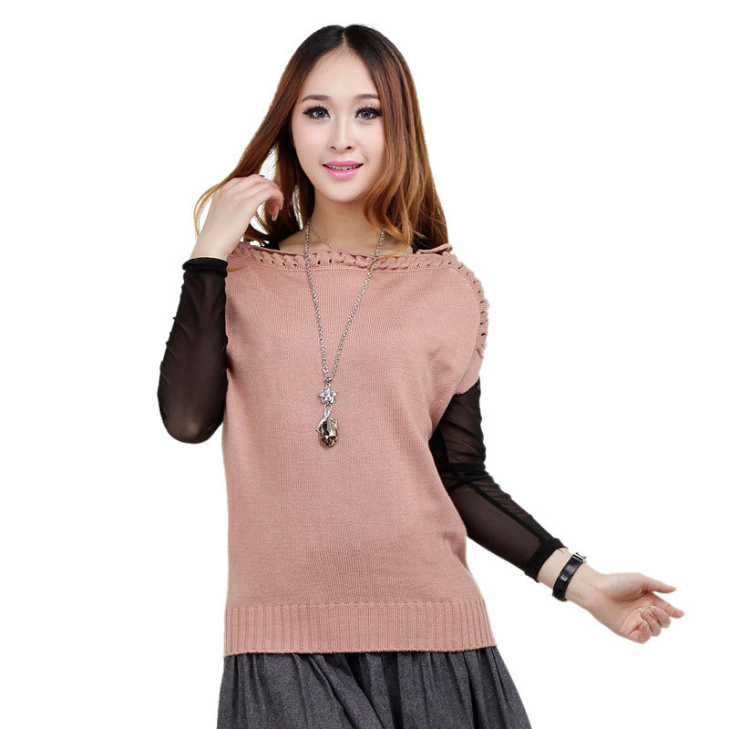 Autumn loose bat sweater sleeveless rope sweater female