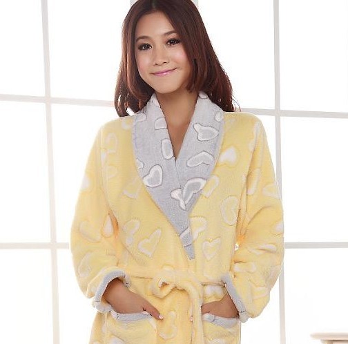 Autumn lounge women's cartoon coral fleece sleepwear robe female thickening 100% cotton long-sleeve winter sleepwear