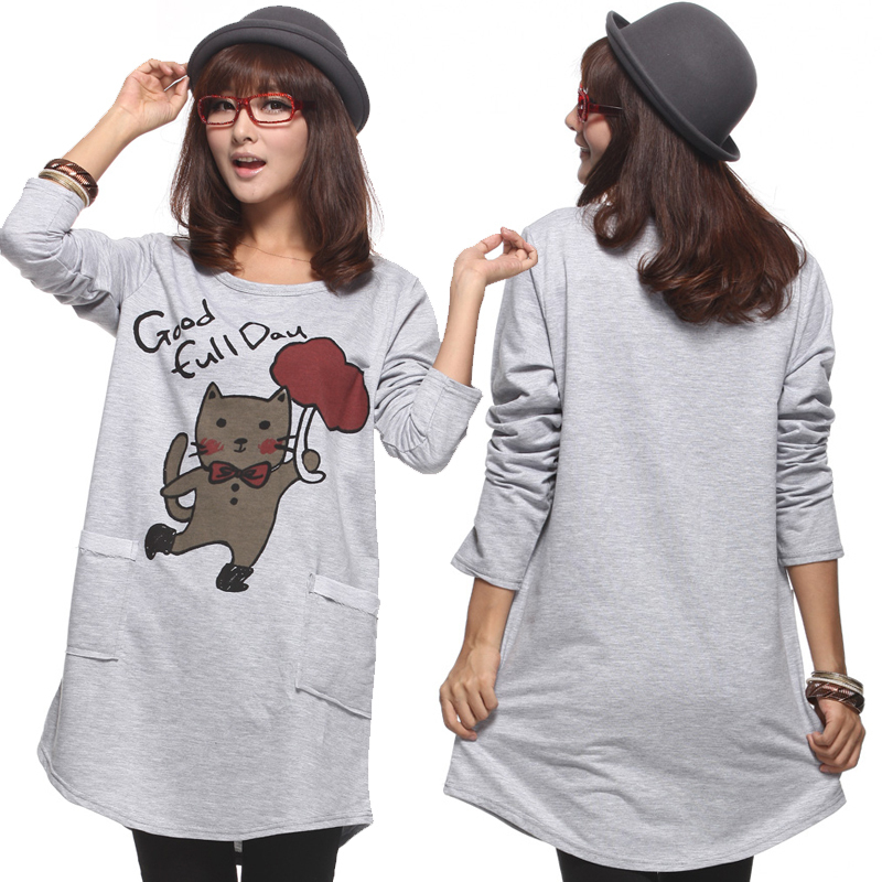 Autumn maternity clothing loose plus size long-sleeve T-shirt maternity top casual sweatshirt outerwear